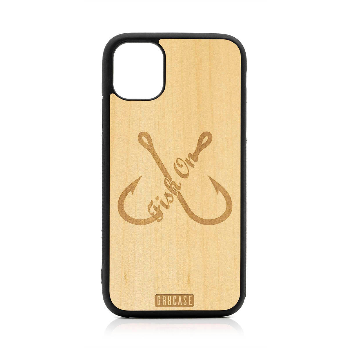 Fish On (Fish Hooks) Design Wood Case For iPhone 11 by GR8CASE