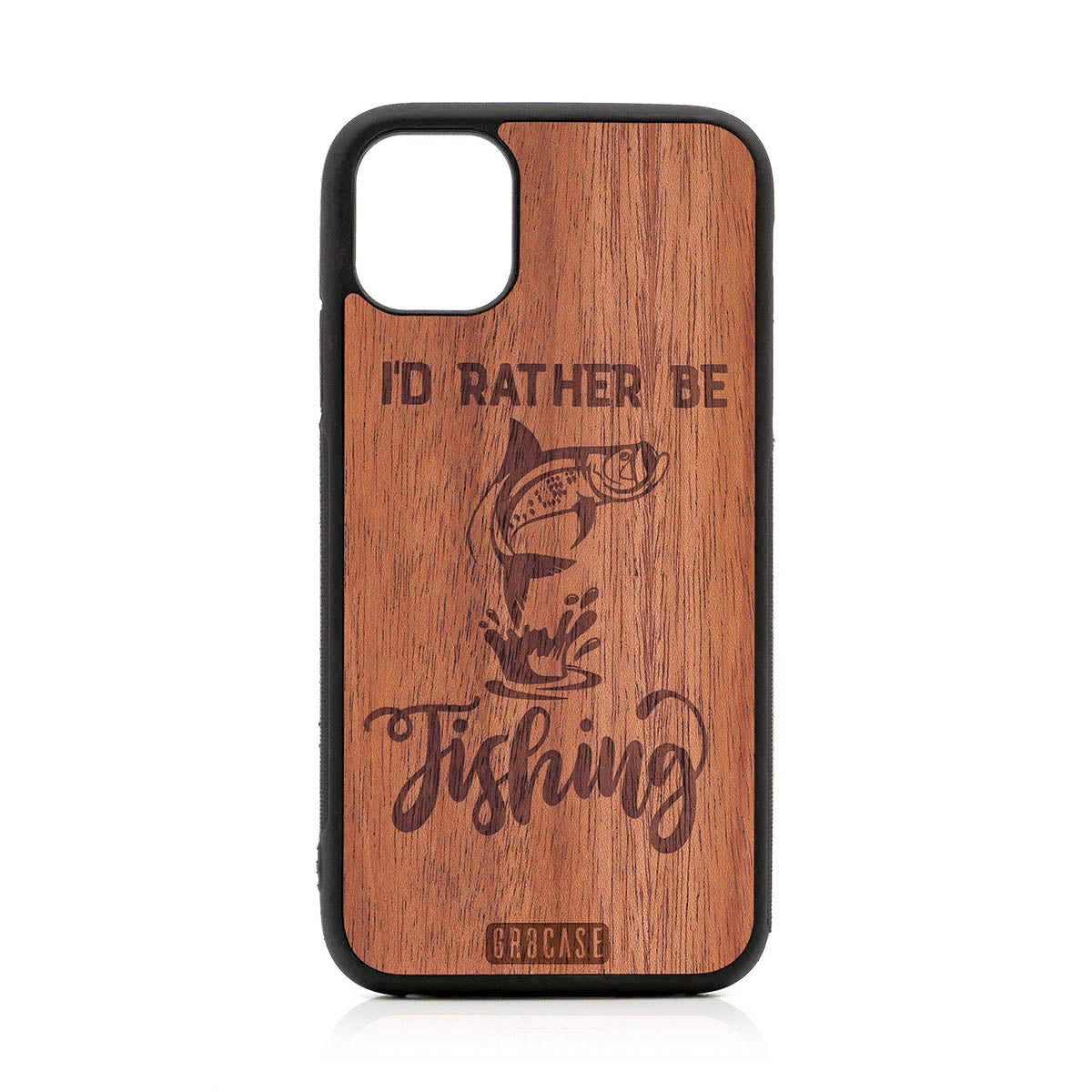 I&#39;D Rather Be Fishing Design Wood Case For iPhone 11