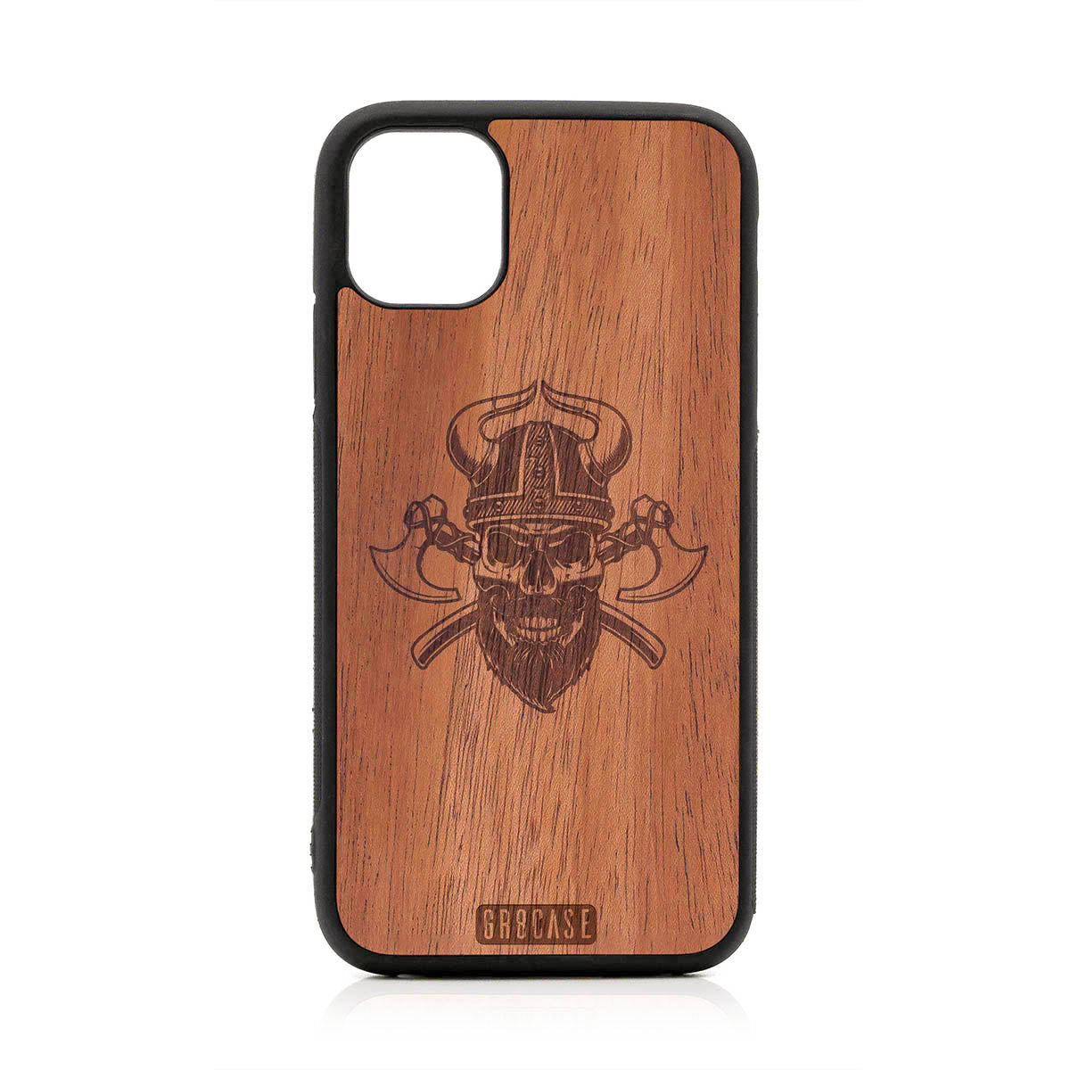Viking Skull Design Wood Case For iPhone 11