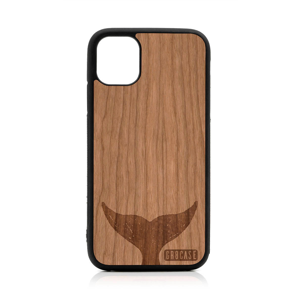 Whale Tail Design Wood Case For iPhone 11