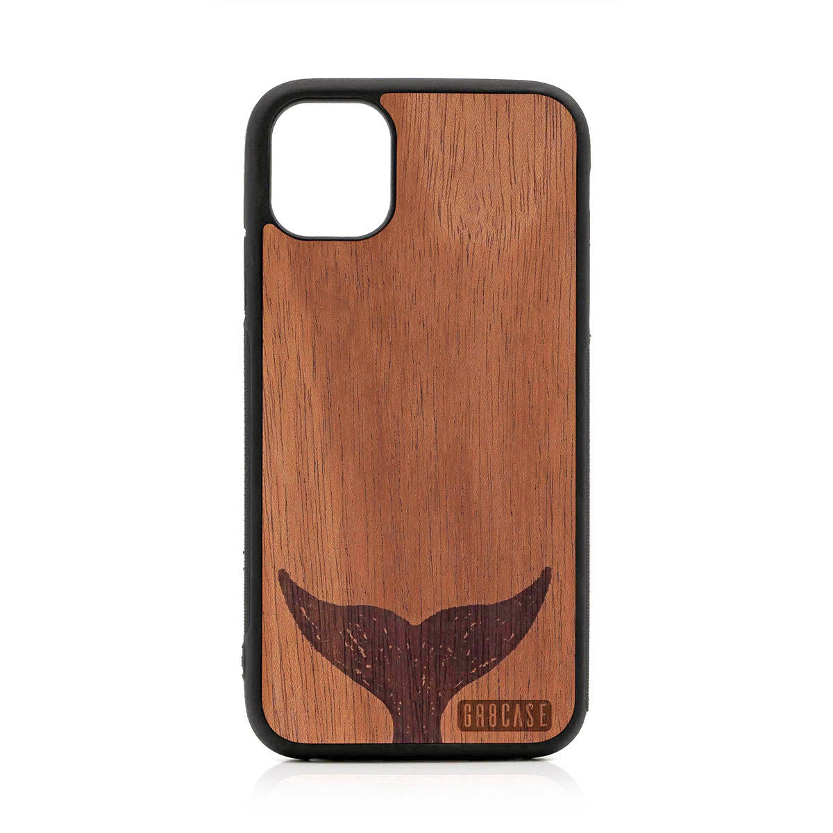 Whale Tail Design Wood Case For iPhone 11