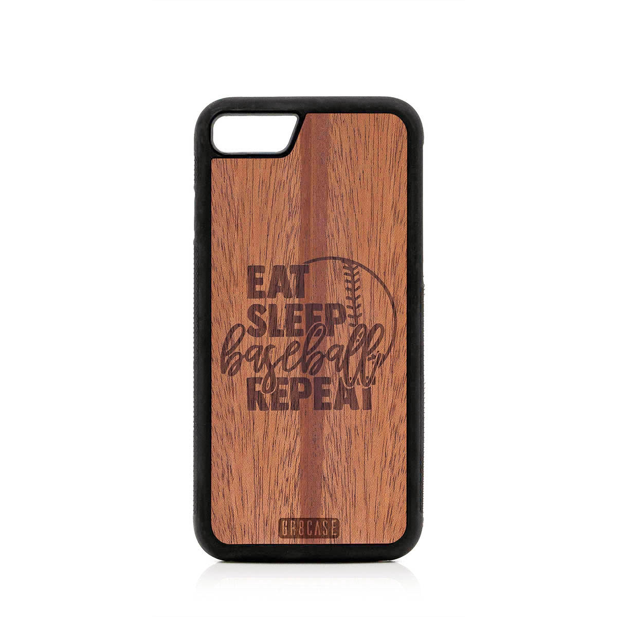 Eat Sleep Baseball Repeat Design Wood Case For iPhone SE 2020