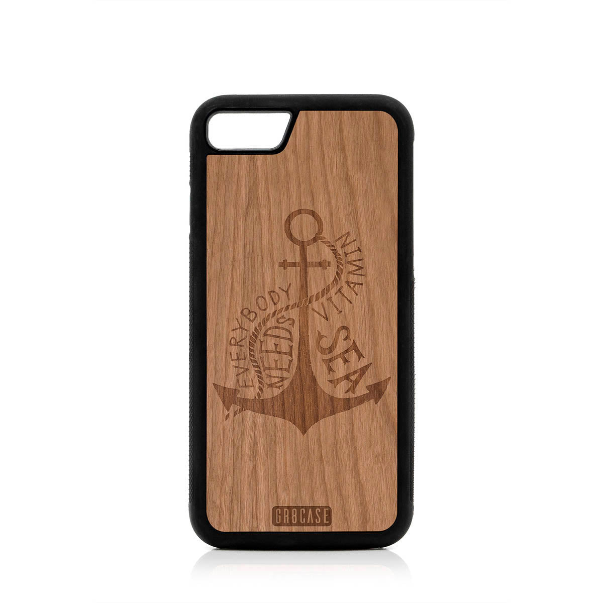 Everybody Needs Vitamin Sea (Anchor) Design Wood Case For iPhone 7/8 by GR8CASE