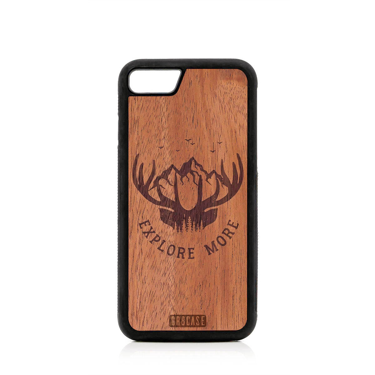 Explore More (Forest, Mountains & Antlers) Design Wood Case For iPhone 7/8 by GR8CASE