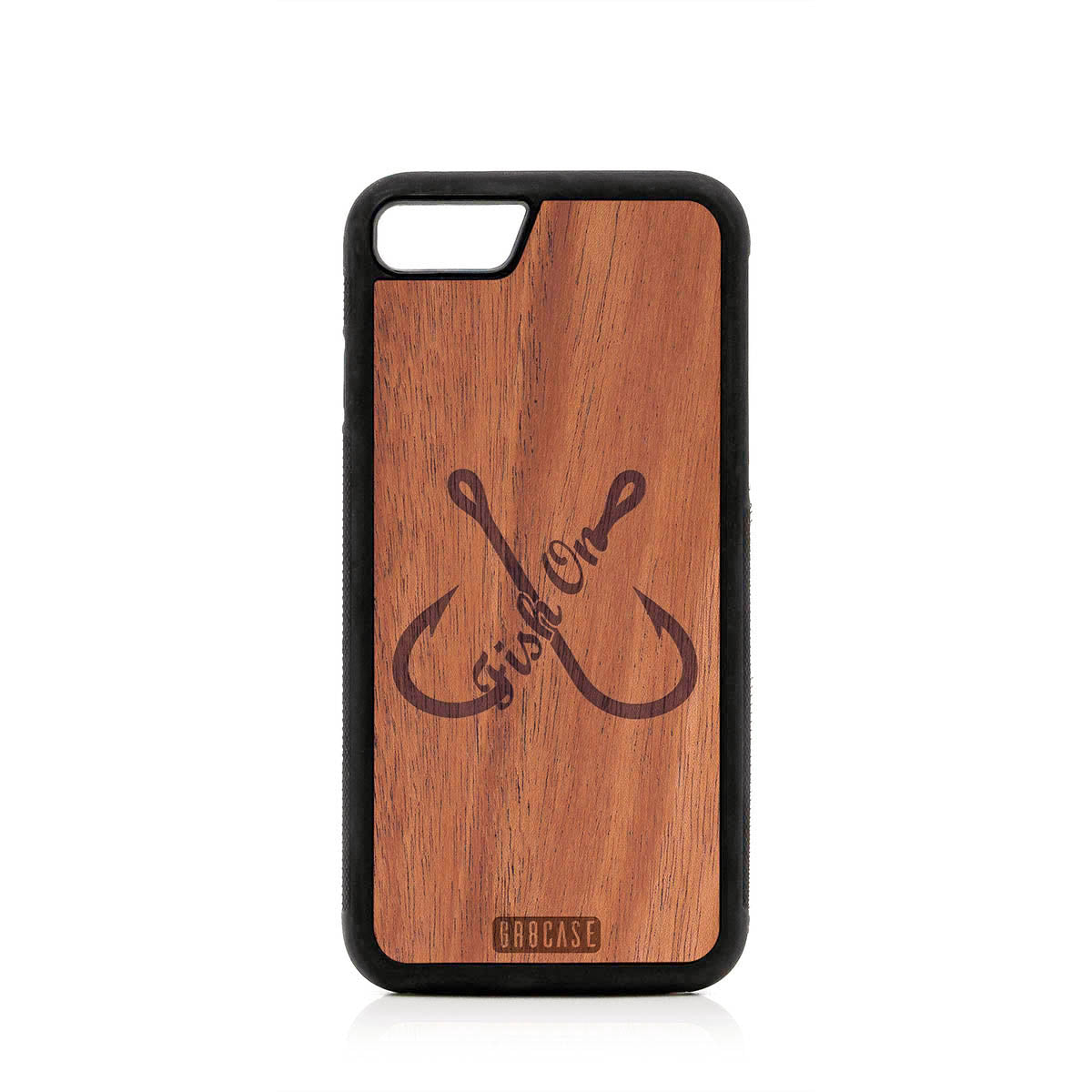 Fish On (Fish Hooks) Design Wood Case For iPhone SE 2020 by GR8CASE