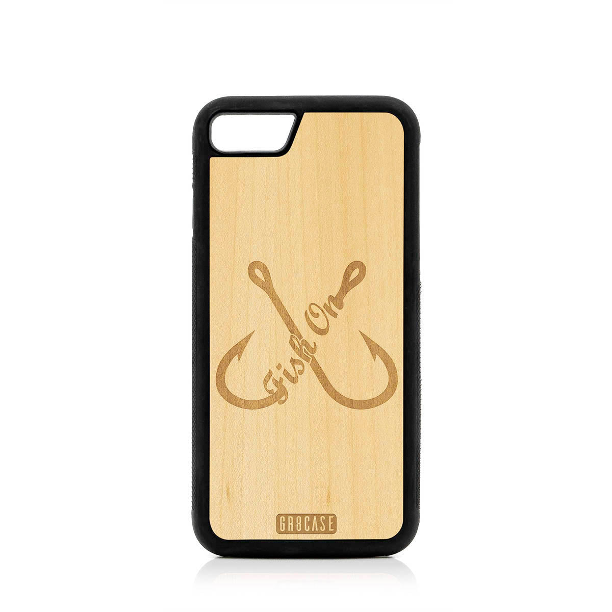 Fish On (Fish Hooks) Design Wood Case For iPhone SE 2020 by GR8CASE