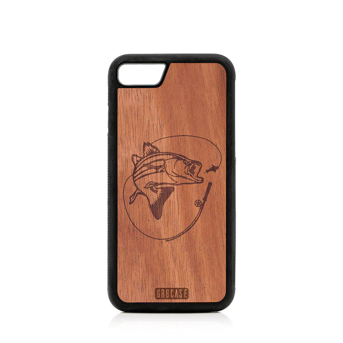 Fish and Reel Design Wood Case For iPhone SE 2020 by GR8CASE