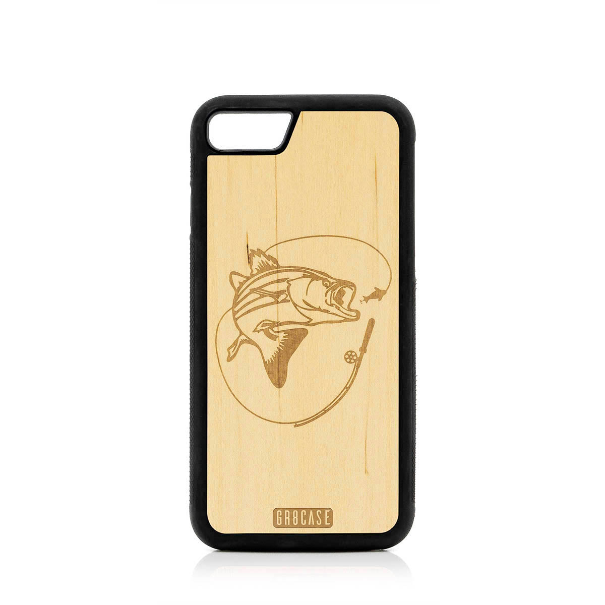 Fish and Reel Design Wood Case For iPhone SE 2020 by GR8CASE