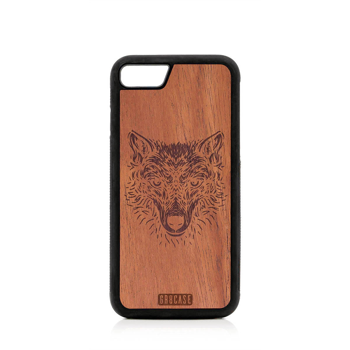 Furry Wolf Design Wood Case For iPhone SE 2020