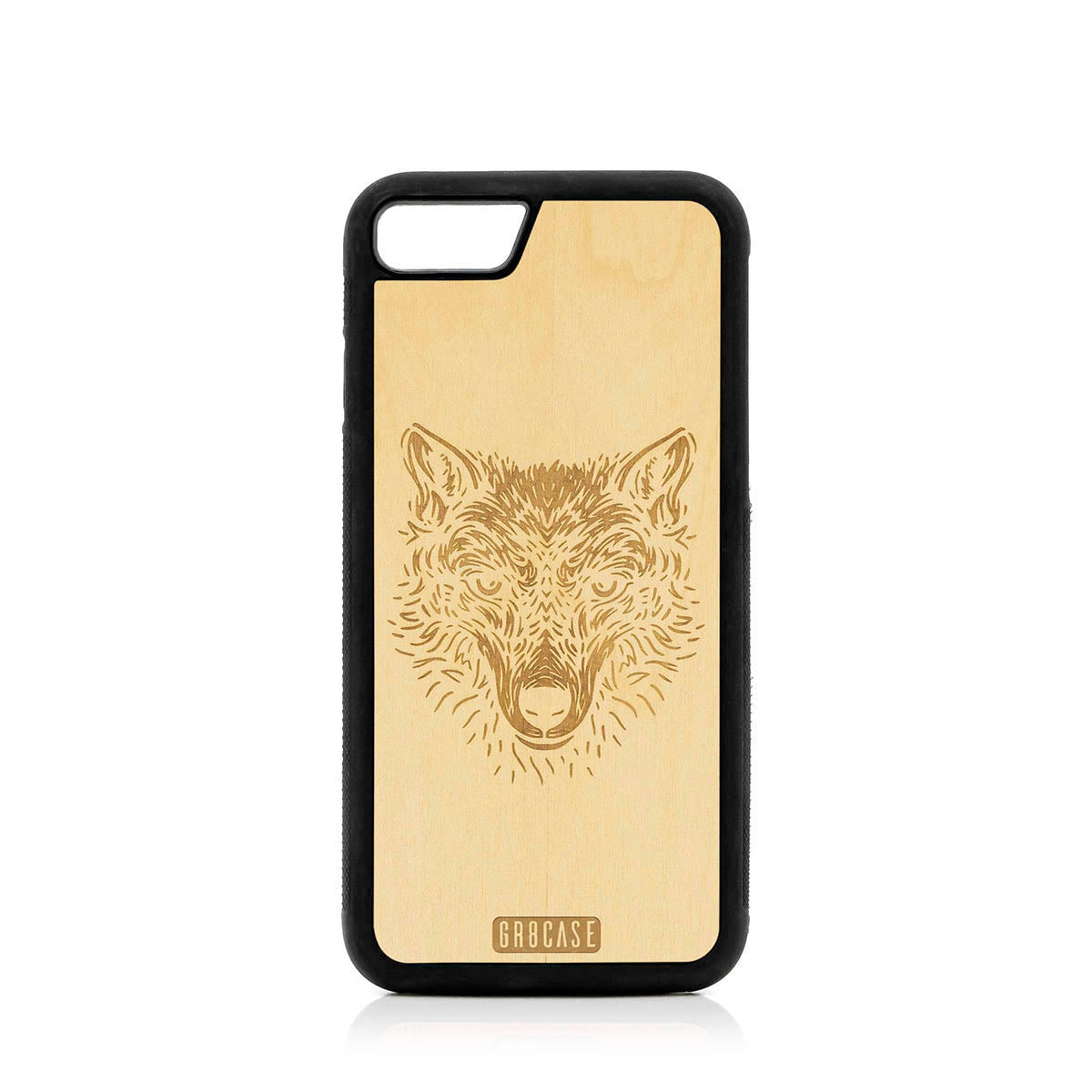 Furry Wolf Design Wood Case For iPhone 7/8