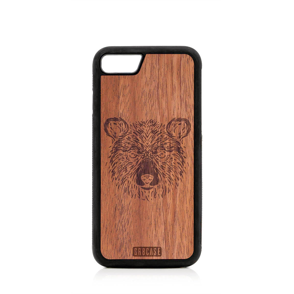 Furry Bear Design Wood Case For iPhone 7/8