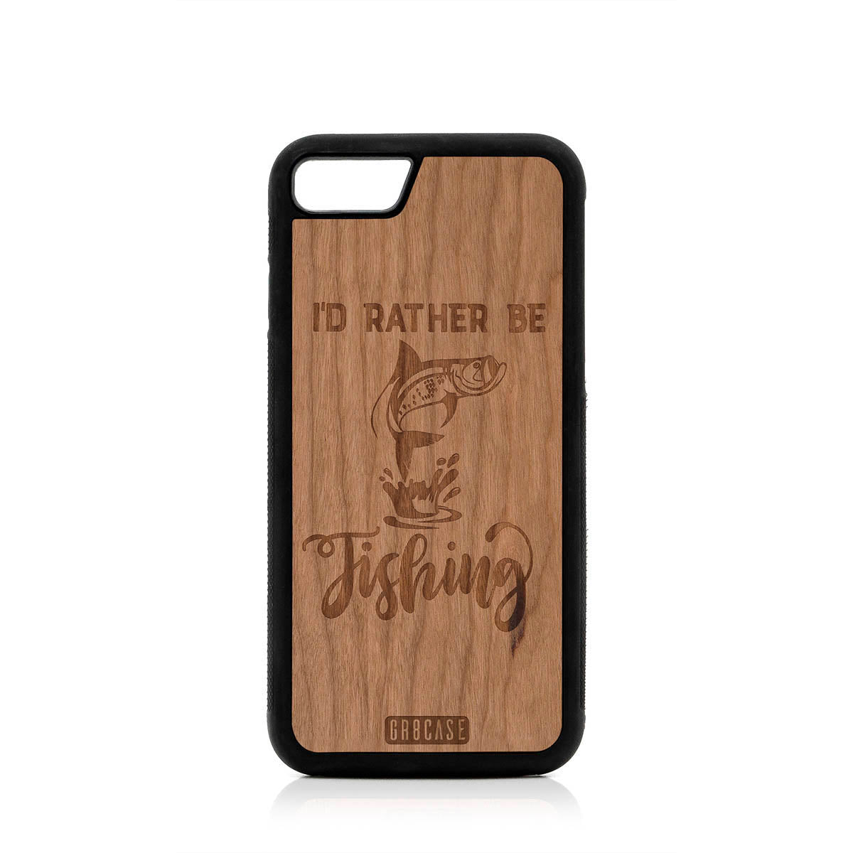I'D Rather Be Fishing Design Wood Case For iPhone SE 2020