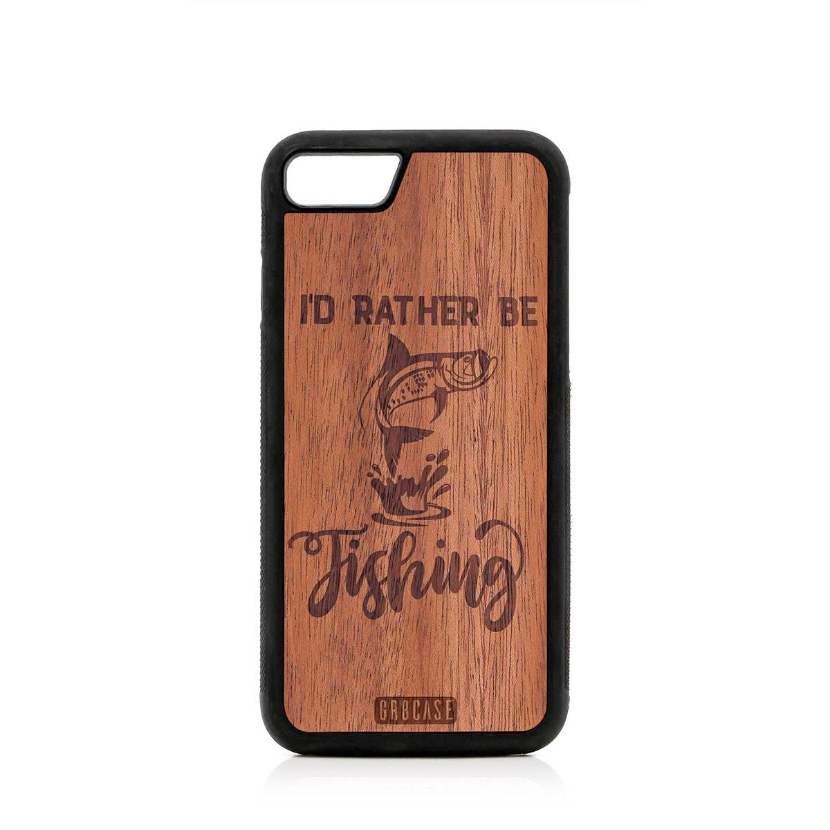I&#39;D Rather Be Fishing Design Wood Case For iPhone 7/8
