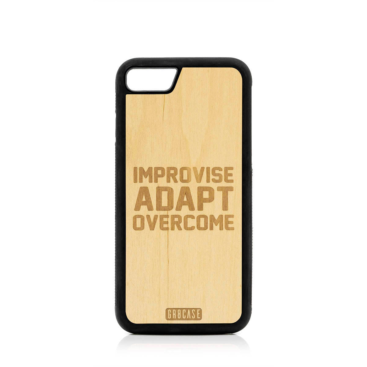 Improvise Adapt Overcome Design Wood Case For iPhone SE 2020