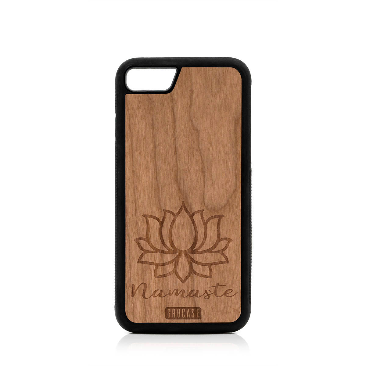 Namaste (Lotus Flower) Design Wood Case For iPhone 7/8
