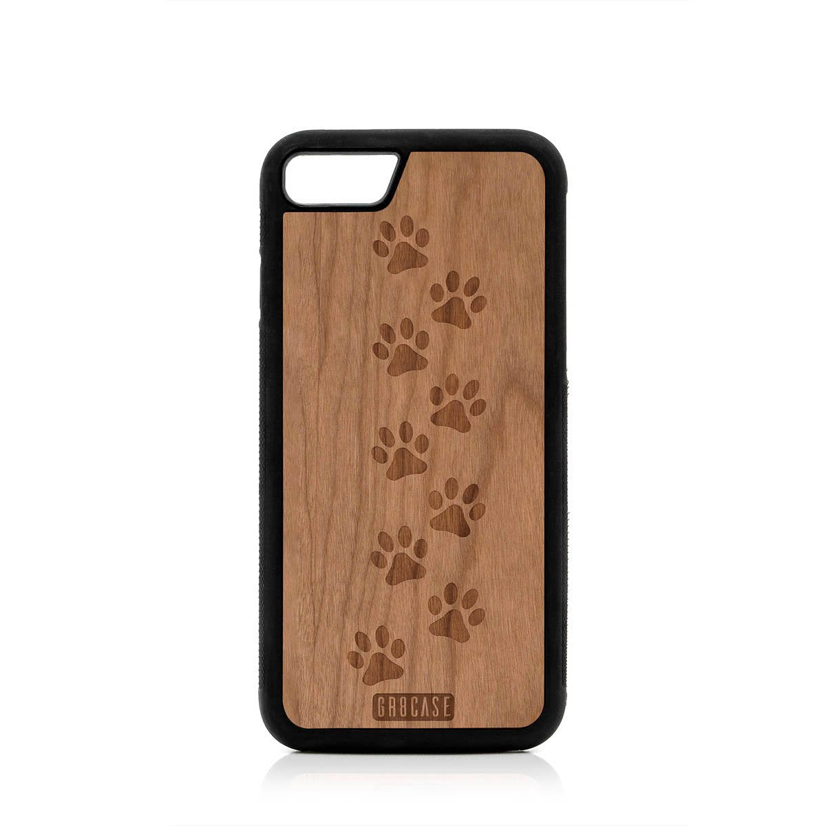 Paw Prints Design Wood Case For iPhone SE 2020 by GR8CASE