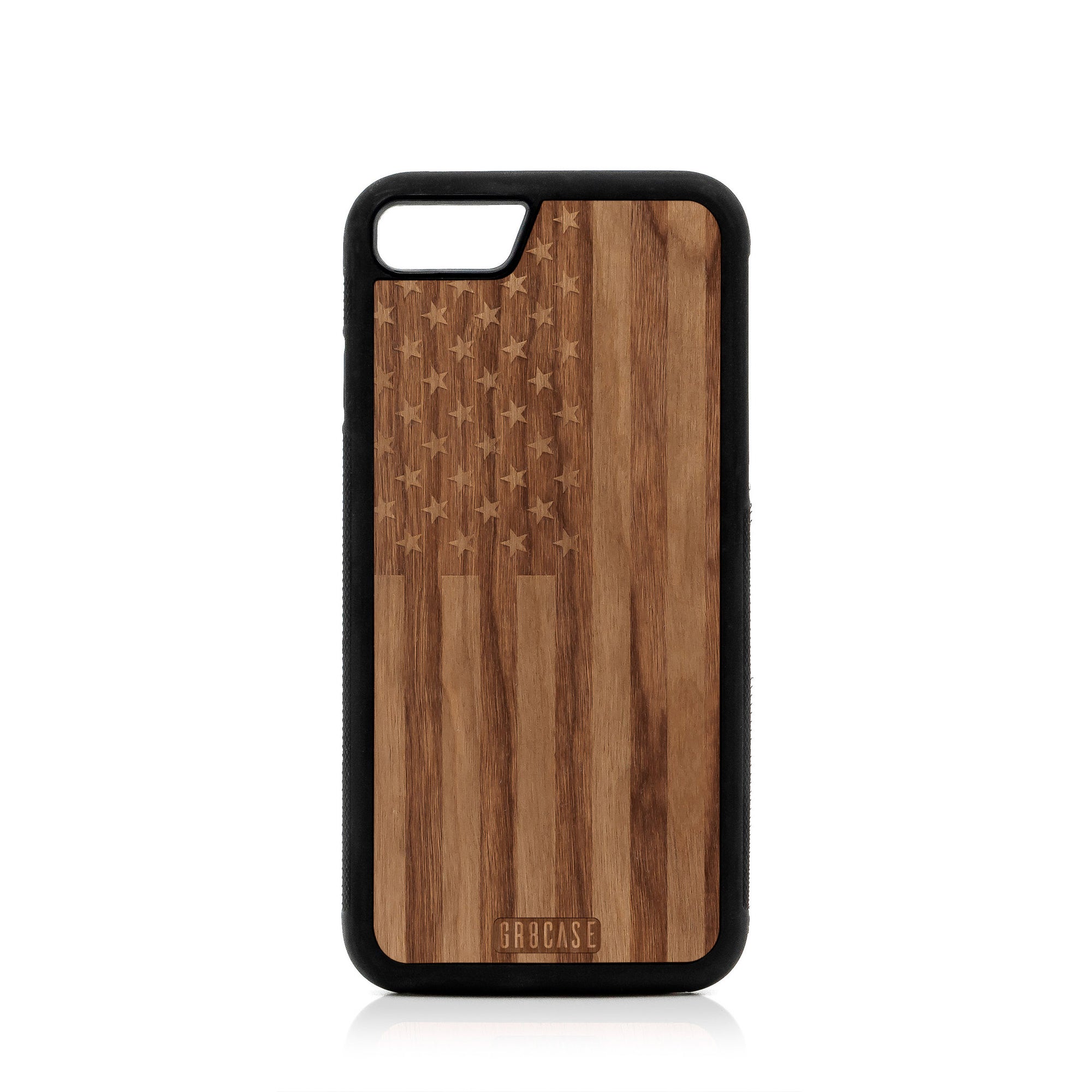 USA Flag Design Wood Case For iPhone 7/8