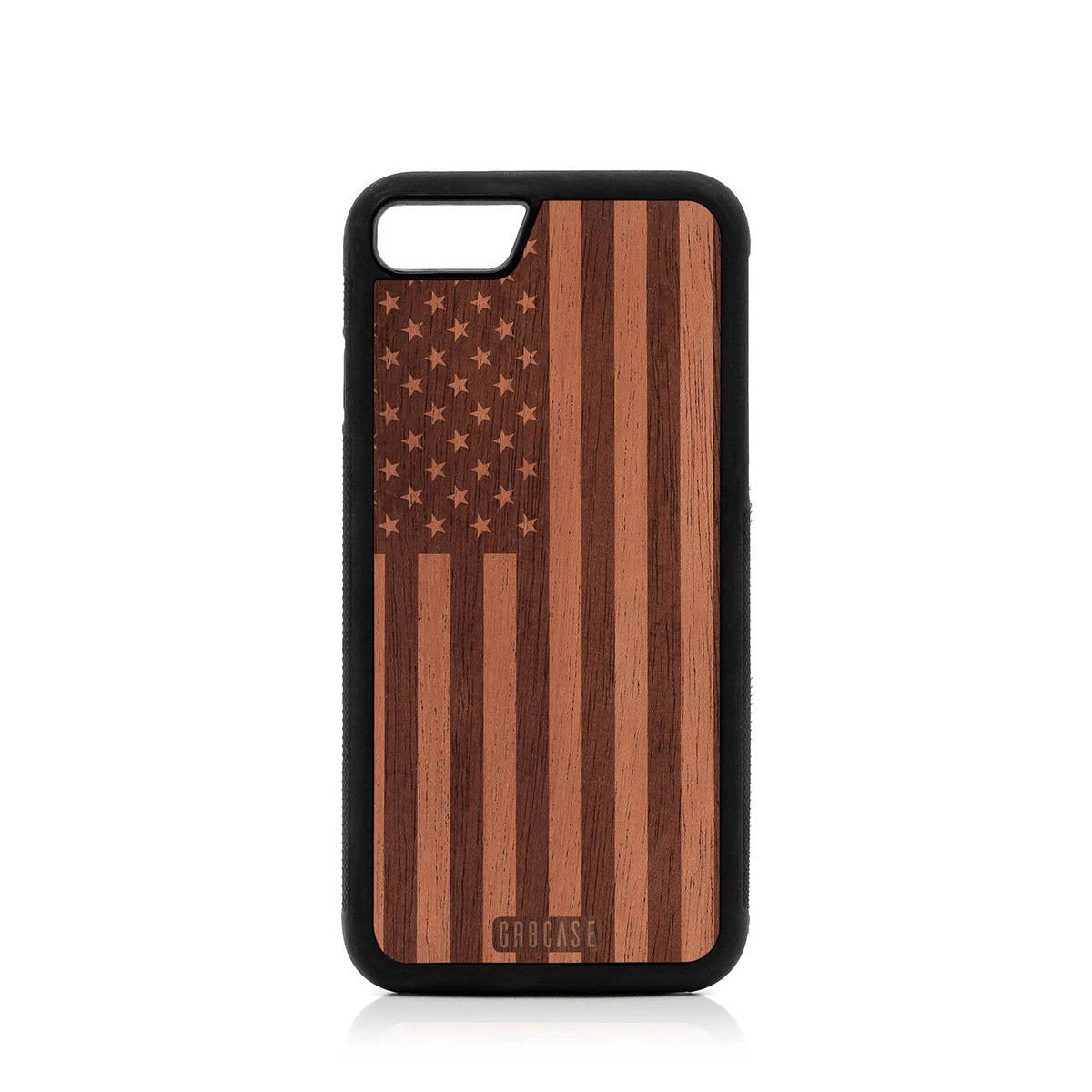 USA Flag Design Wood Case For iPhone SE 2020