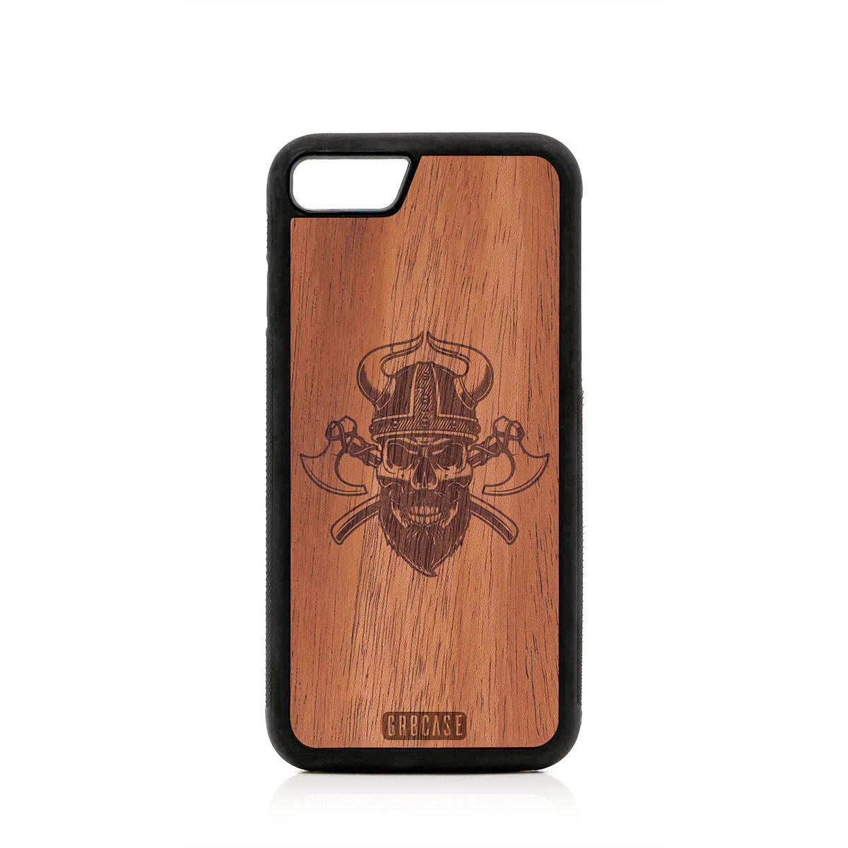 Viking Skull Design Wood Case For iPhone 7/8