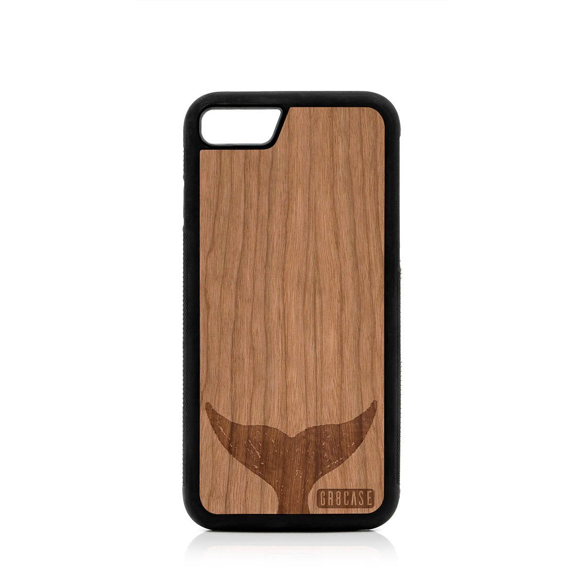 Whale Tail Design Wood Case For iPhone SE 2020