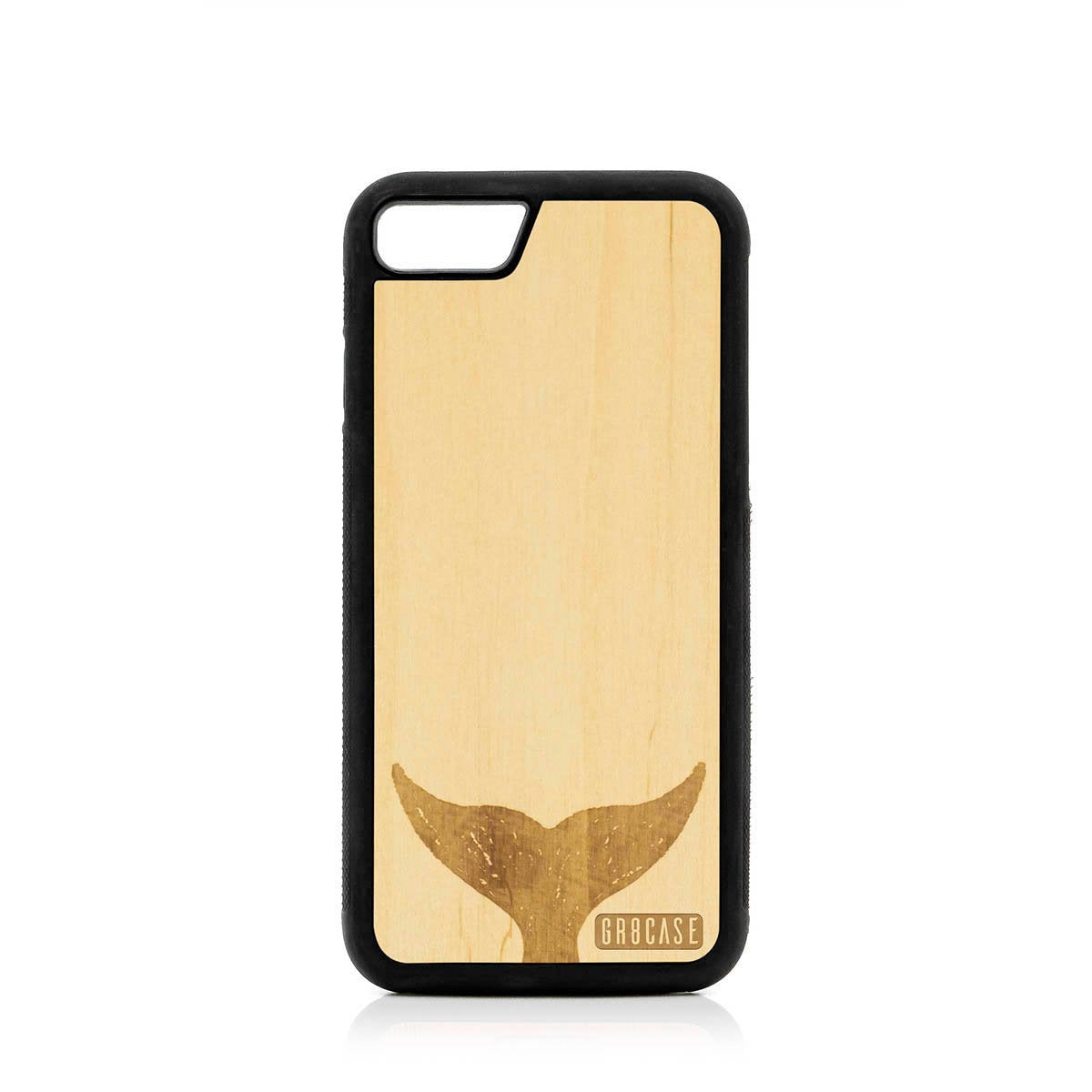 Whale Tail Design Wood Case For iPhone SE 2020