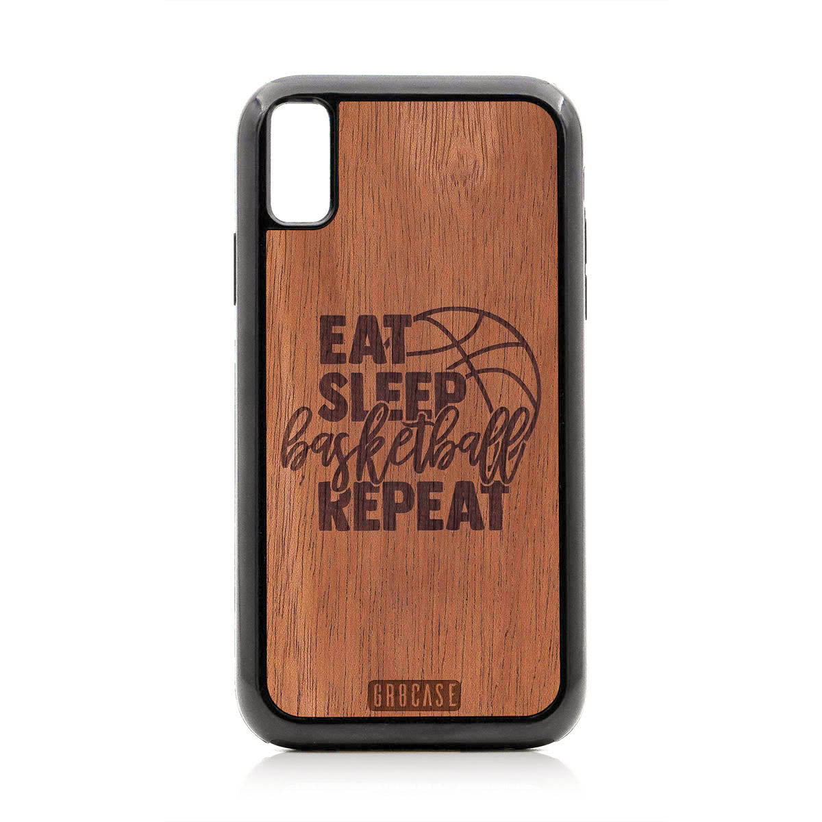 Eat Sleep Basketball Repeat Design Wood Case For iPhone XR