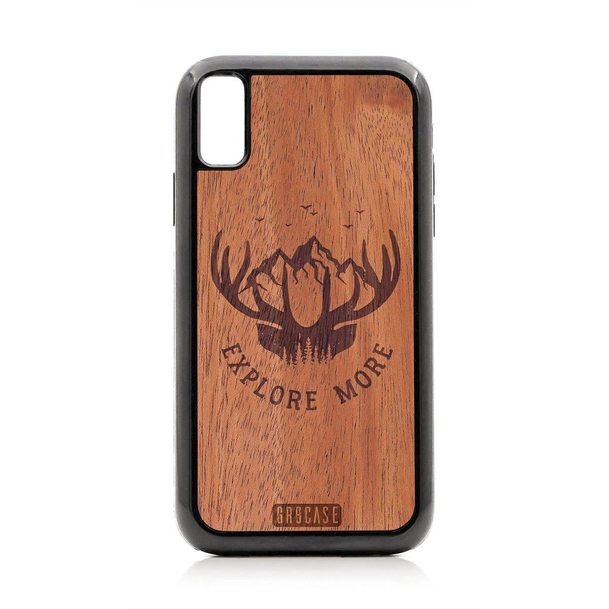 Explore More (Forest, Mountains &amp; Antlers) Design Wood Case For iPhone XR by GR8CASE