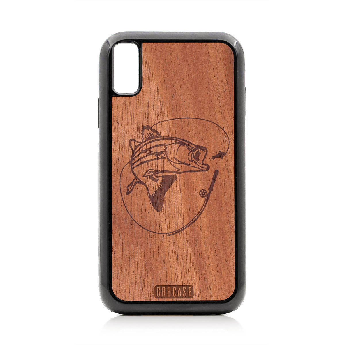 Fish and Reel Design Wood Case For iPhone XR by GR8CASE