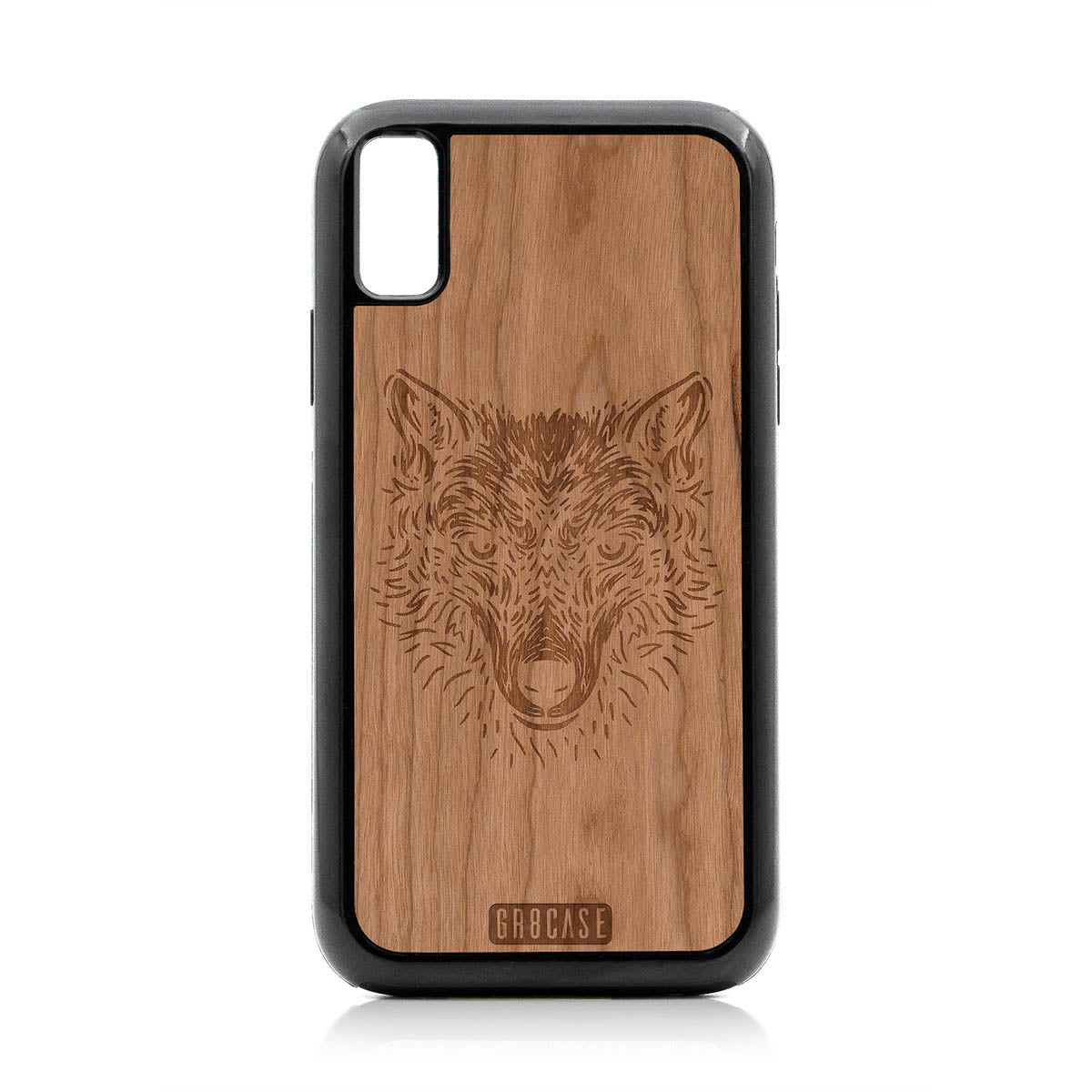 Furry Wolf Design Wood Case For iPhone XR