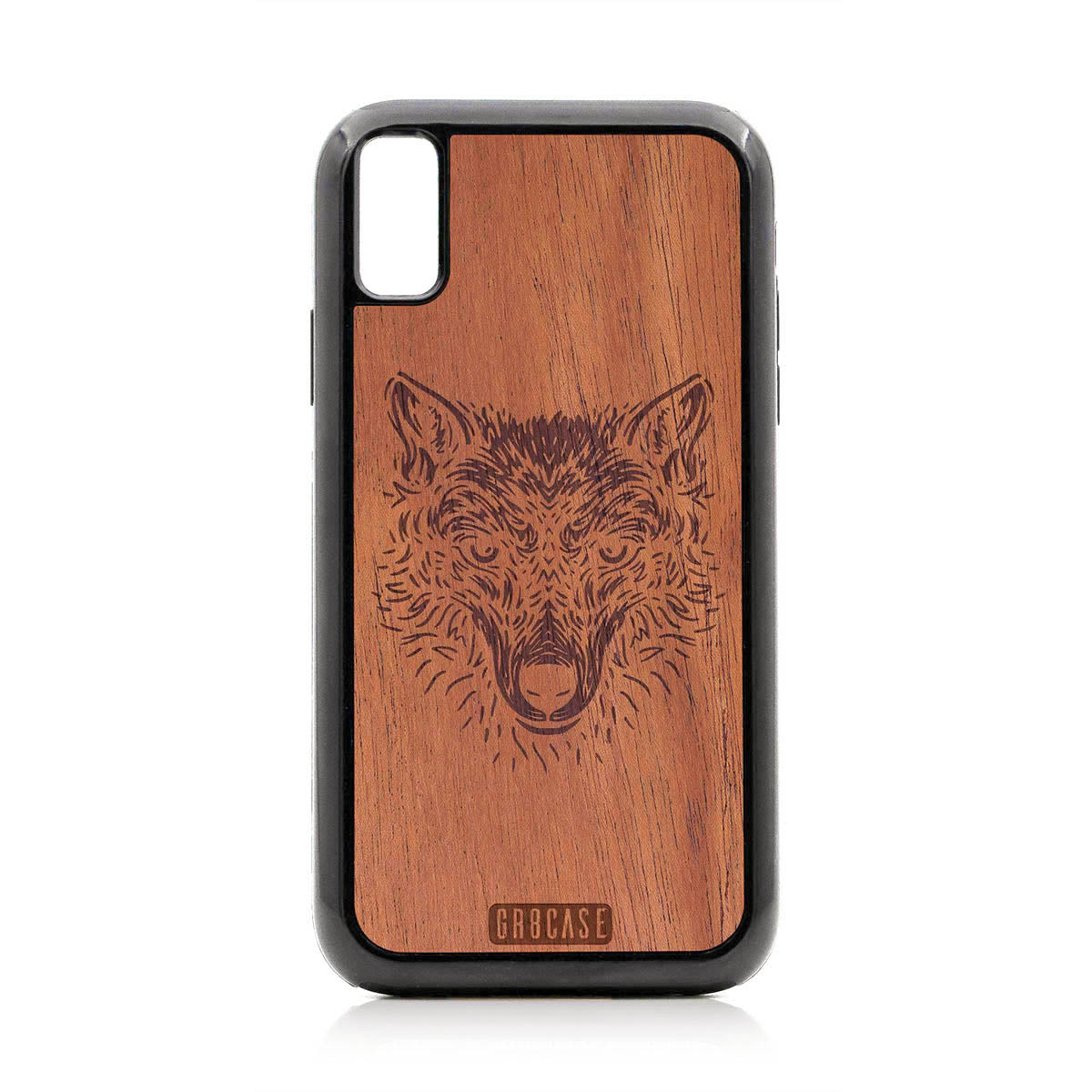 Furry Wolf Design Wood Case For iPhone XR