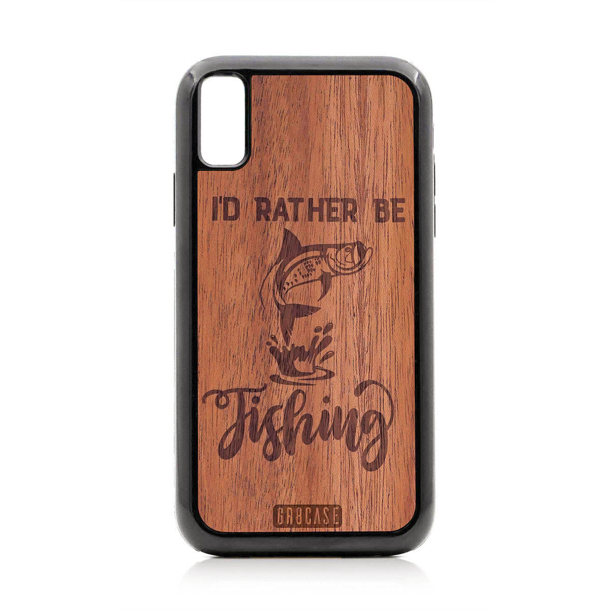 I&#39;D Rather Be Fishing Design Wood Case For iPhone XR