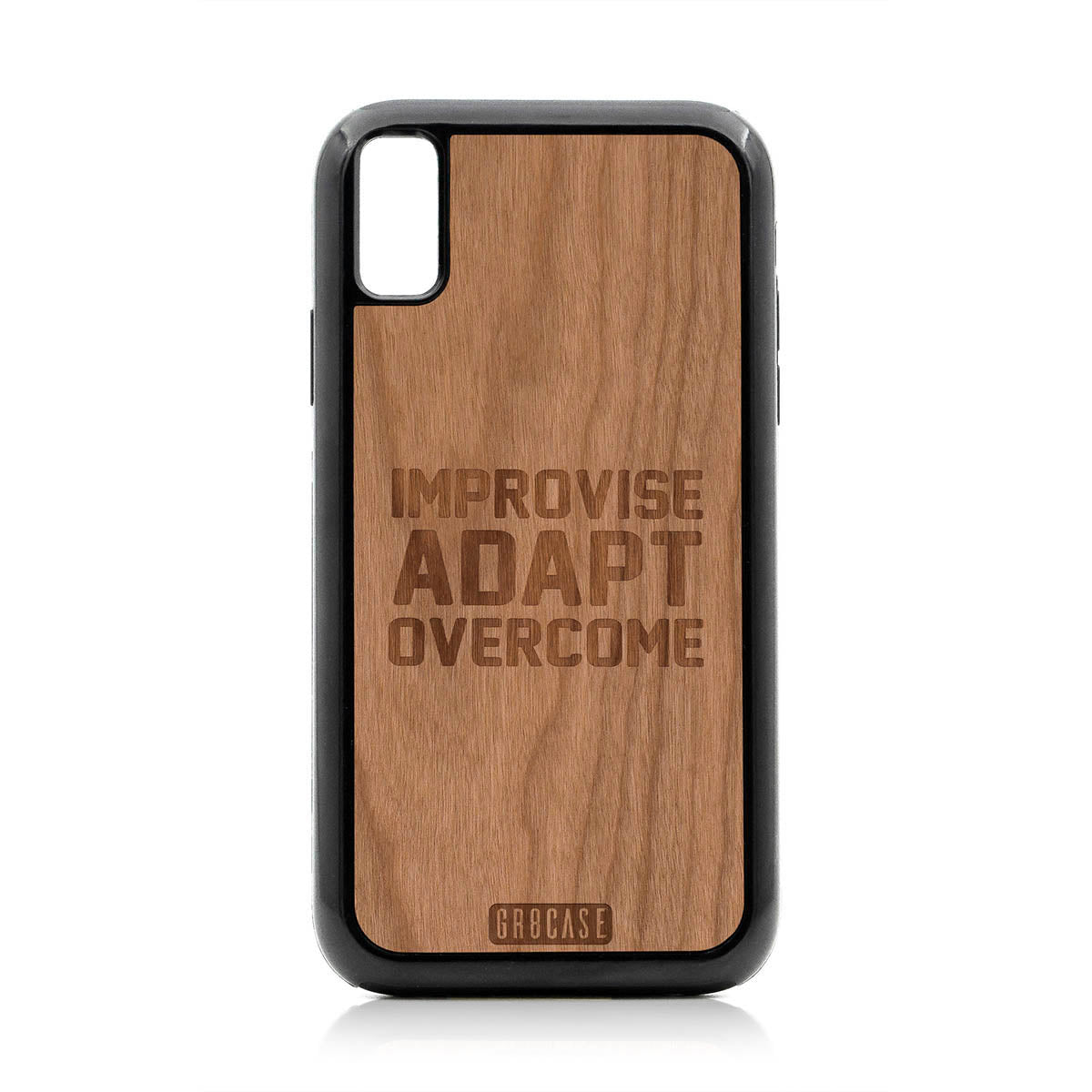Improvise Adapt Overcome Design Wood Case For iPhone XR