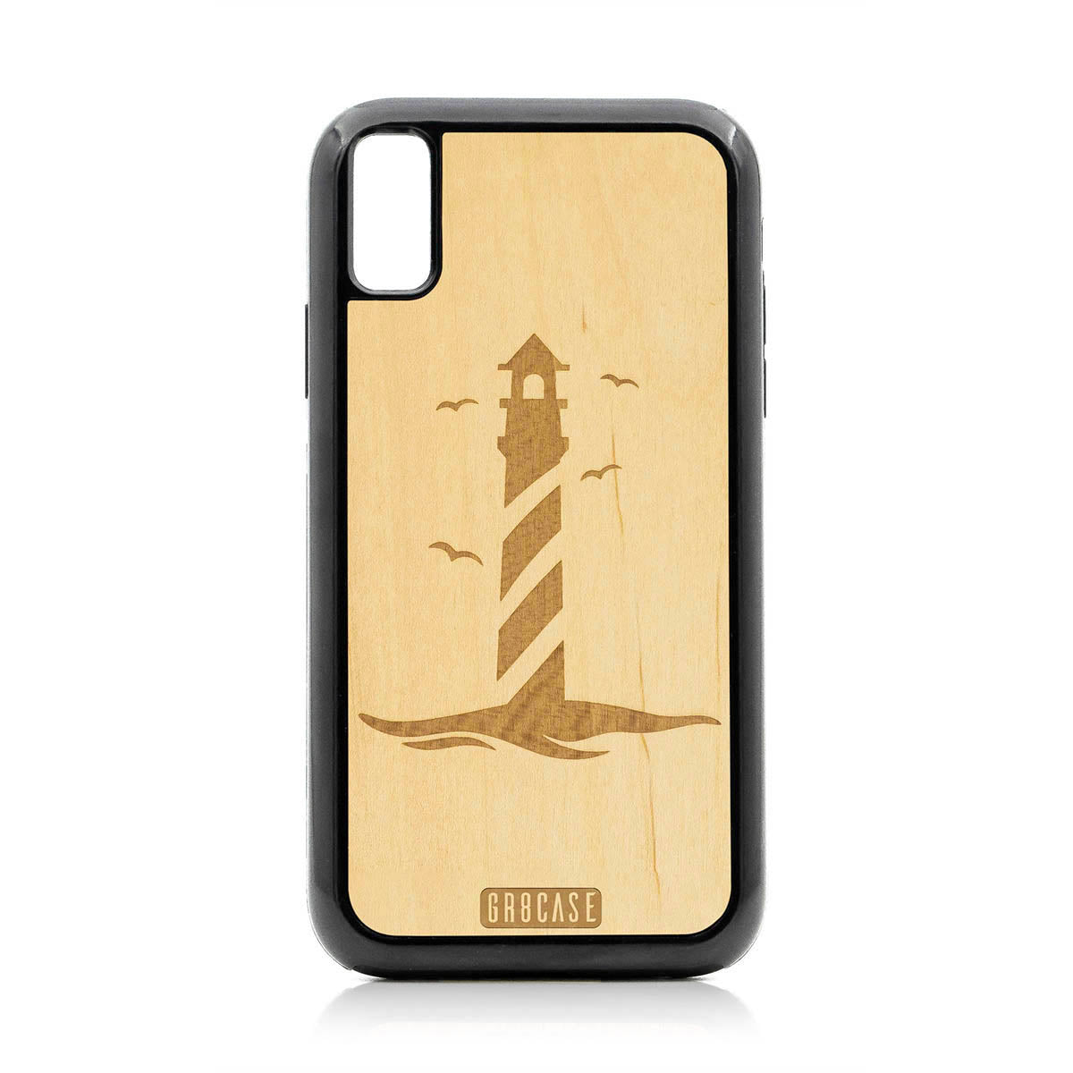 Lighthouse Design Wood Case For iPhone XR
