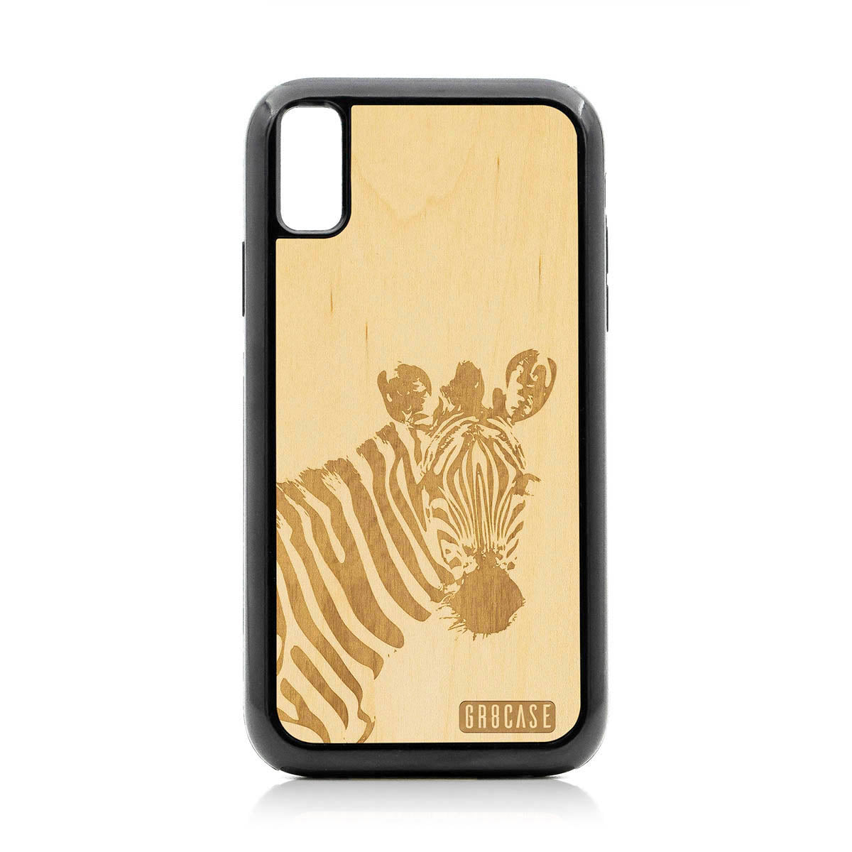 Lookout Zebra Design Wood Case For iPhone XR