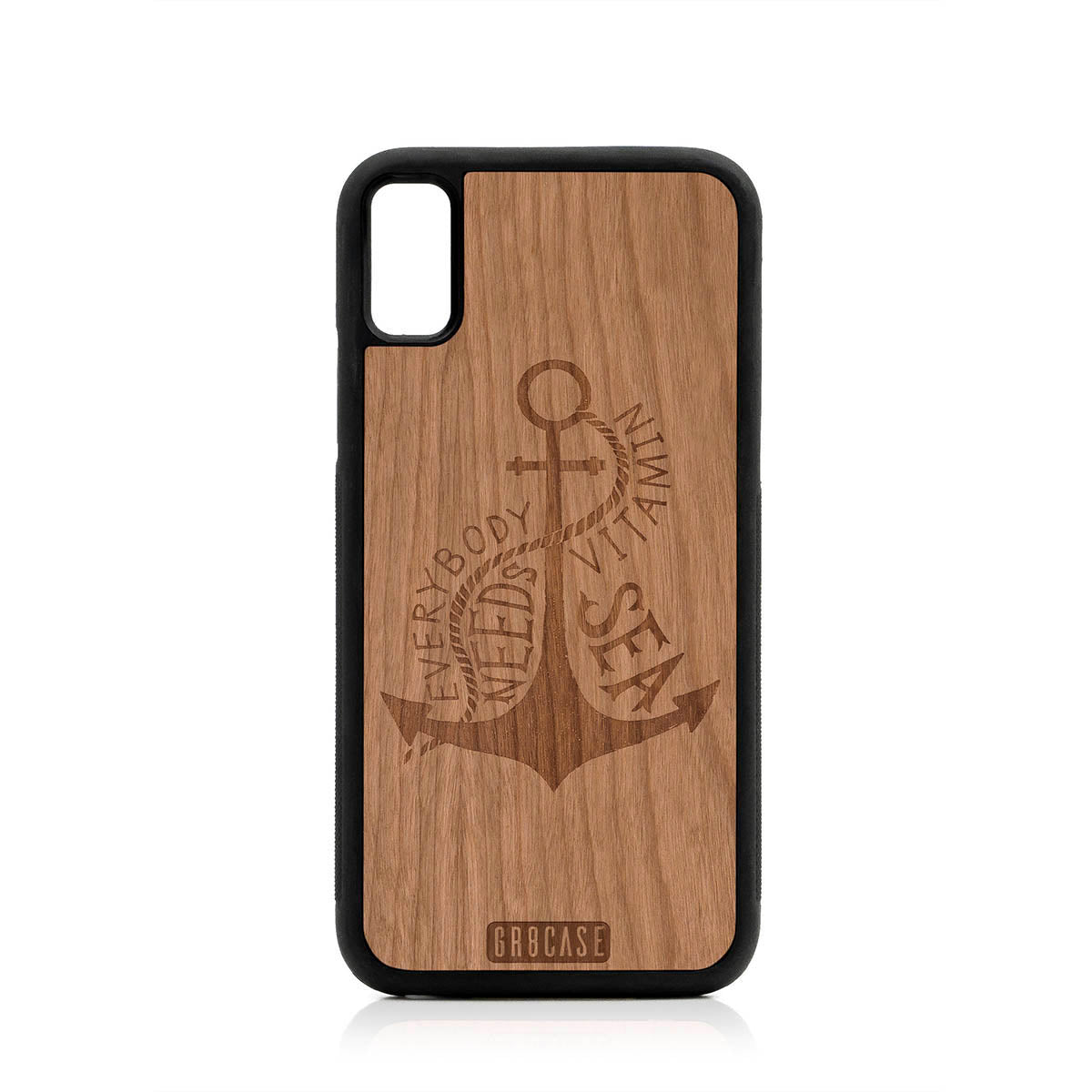 Everybody Needs Vitamin Sea (Anchor) Design Wood Case For iPhone X/XS by GR8CASE