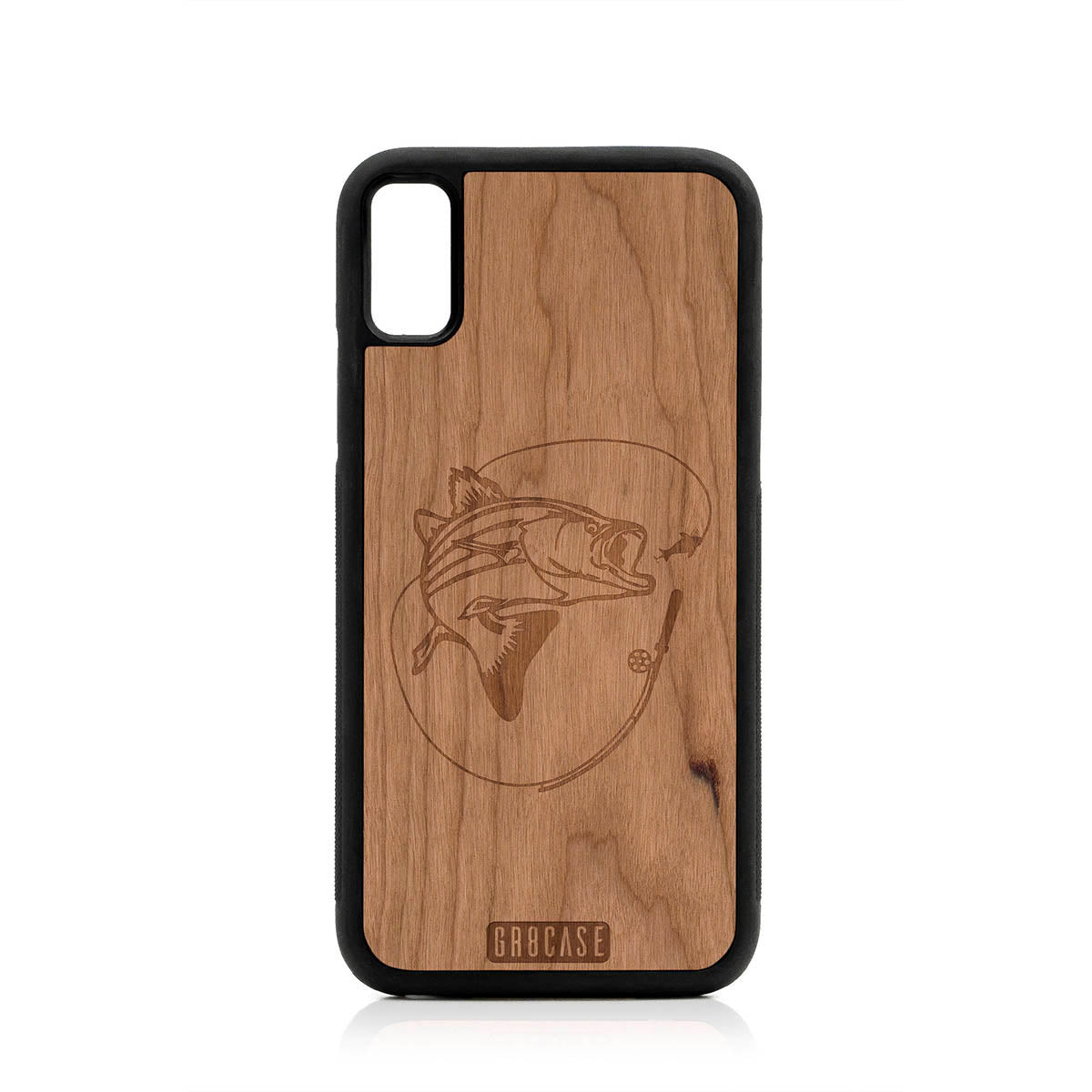 Fish and Reel Design Wood Case For iPhone XS Max by GR8CASE