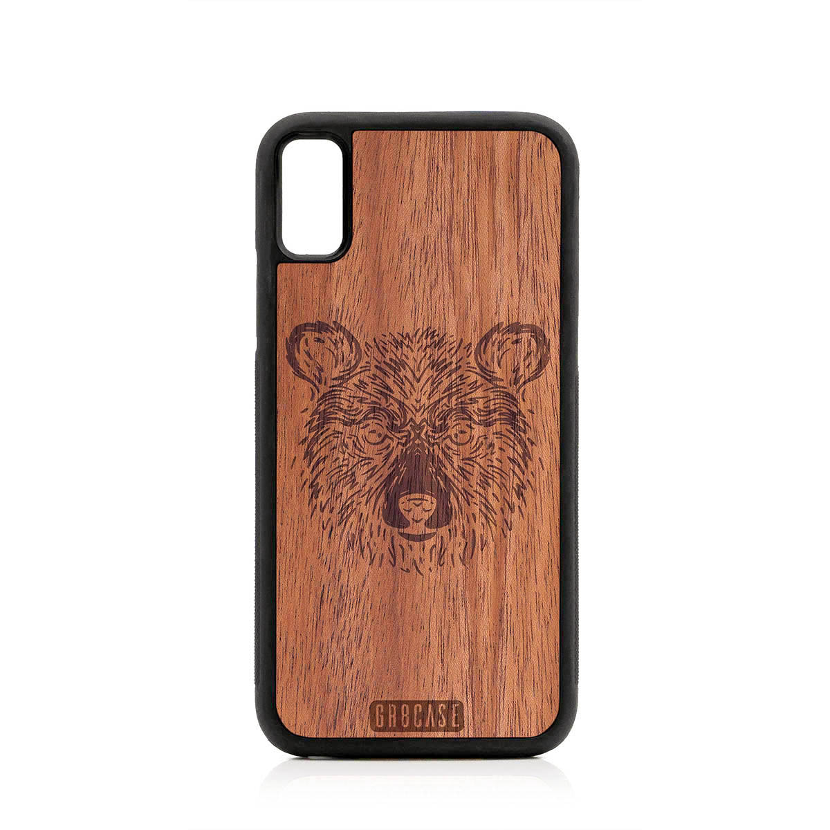 Furry Bear Design Wood Case For iPhone XR