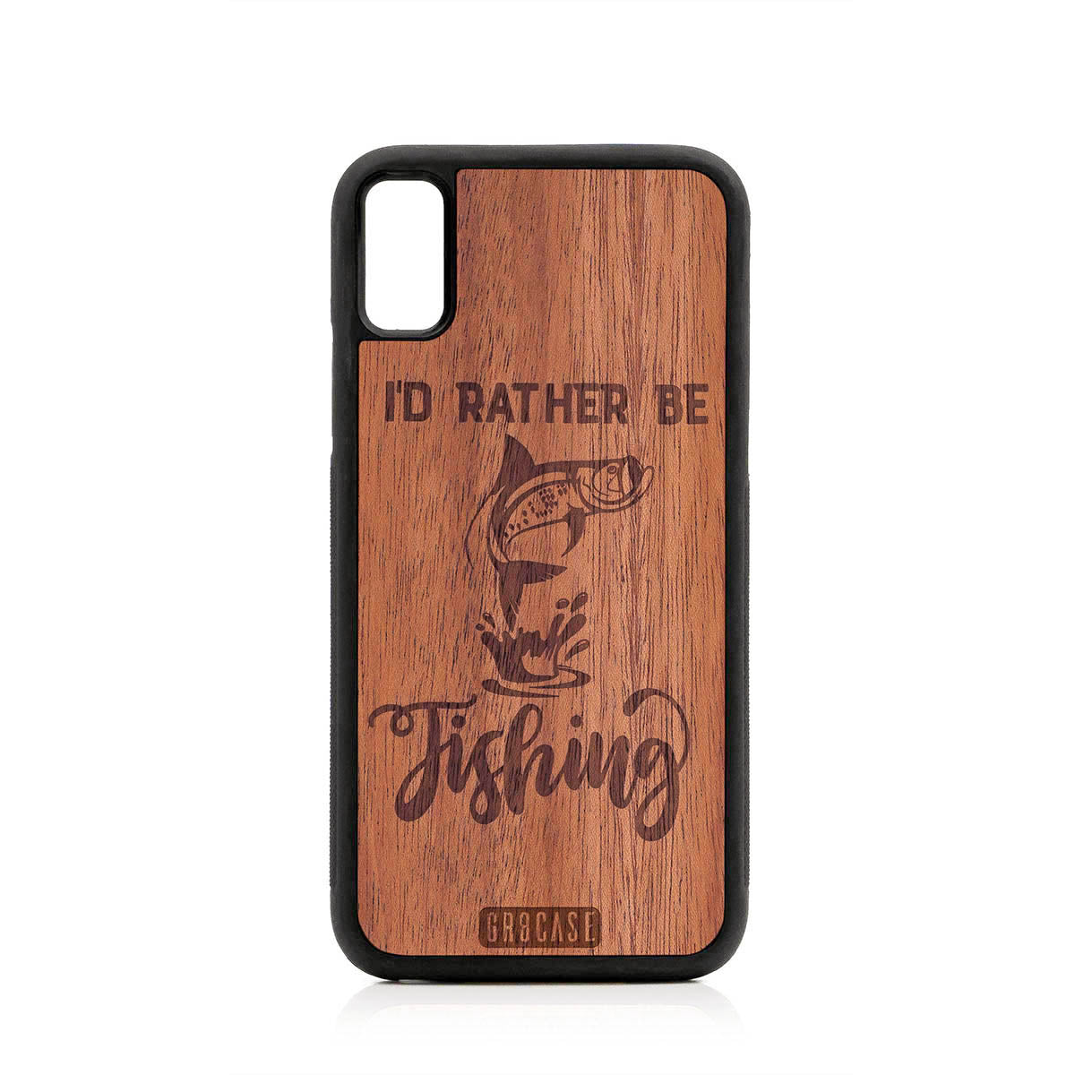 I&#39;D Rather Be Fishing Design Wood Case For iPhone XS Max
