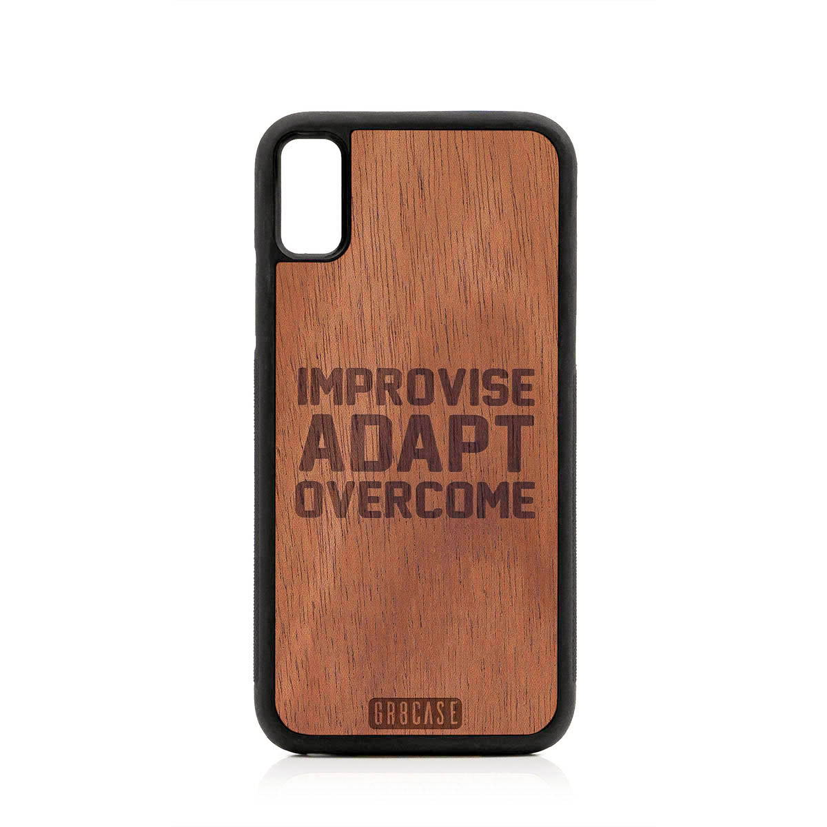 Improvise Adapt Overcome Design Wood Case For iPhone X/XS