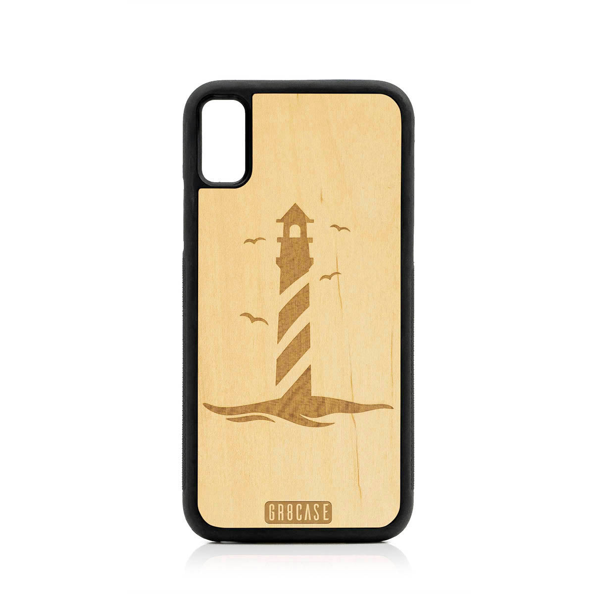 Lighthouse Design Wood Case For iPhone XS Max
