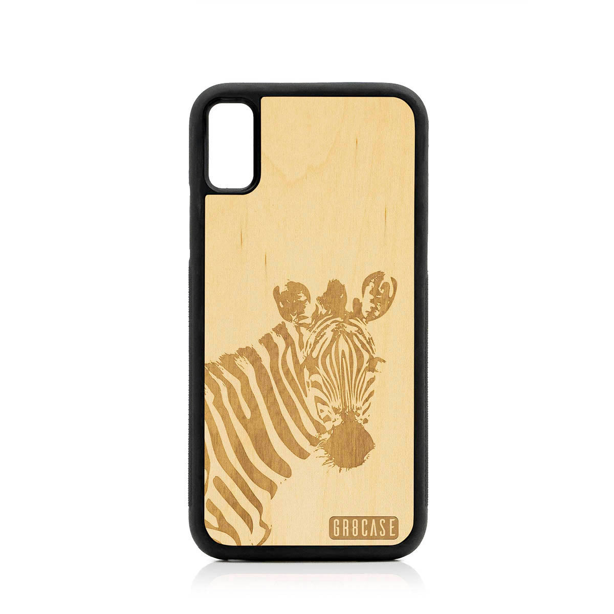 Lookout Zebra Design Wood Case For iPhone XR