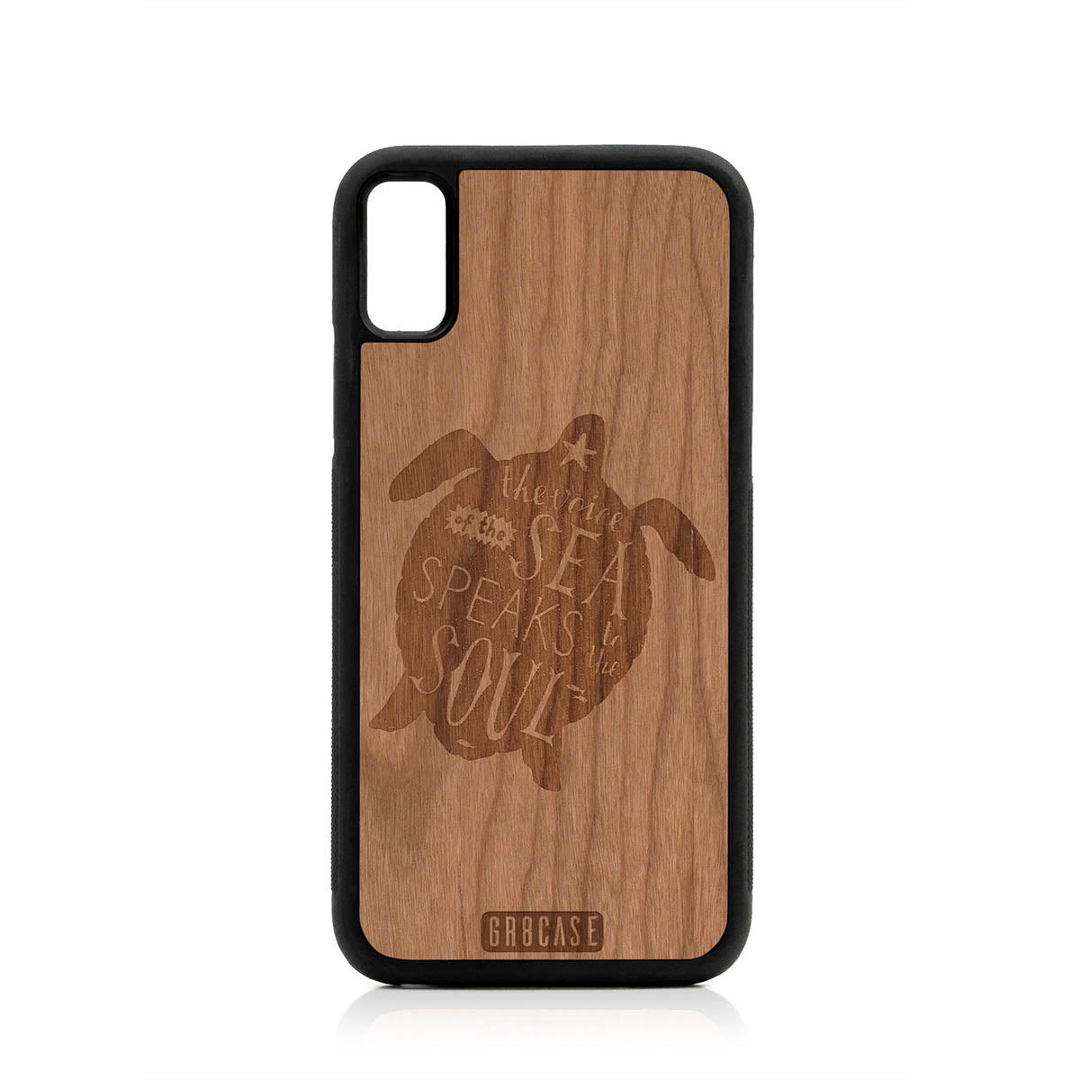 The Voice Of The Sea Speaks To The Soul (Turtle) Design Wood Case For iPhone X/XS
