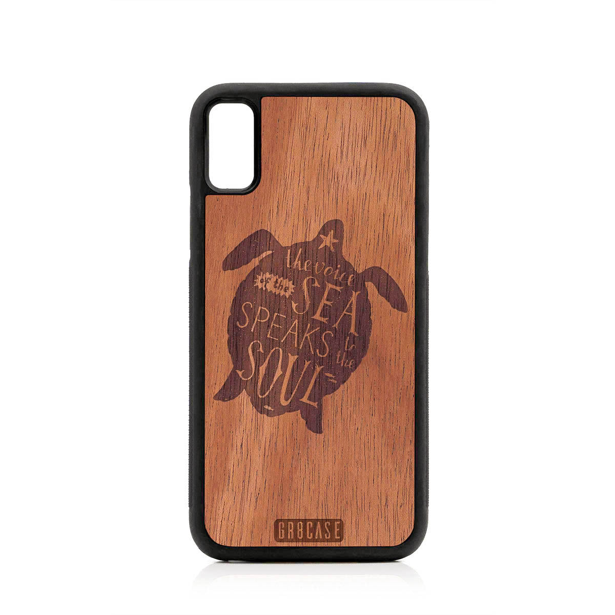 The Voice Of The Sea Speaks To The Soul (Turtle) Design Wood Case For iPhone XR