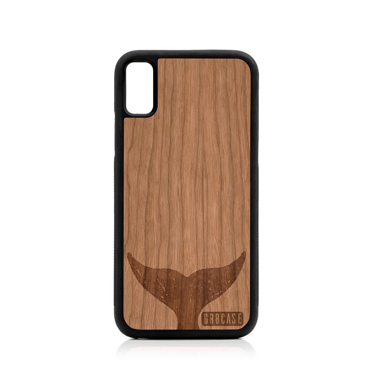 Whale Tail Design Wood Case For iPhone XS Max