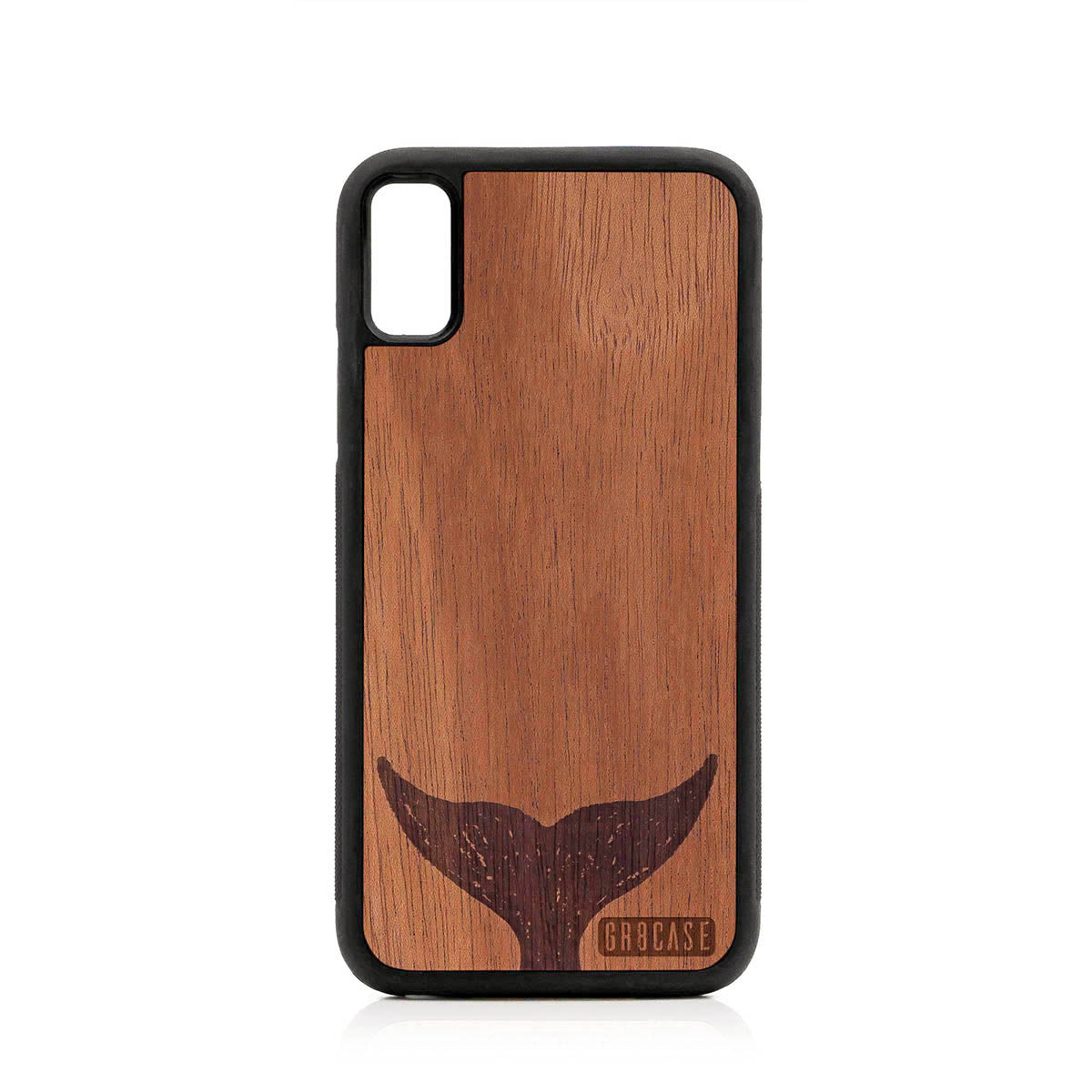 Whale Tail Design Wood Case For iPhone X/XS