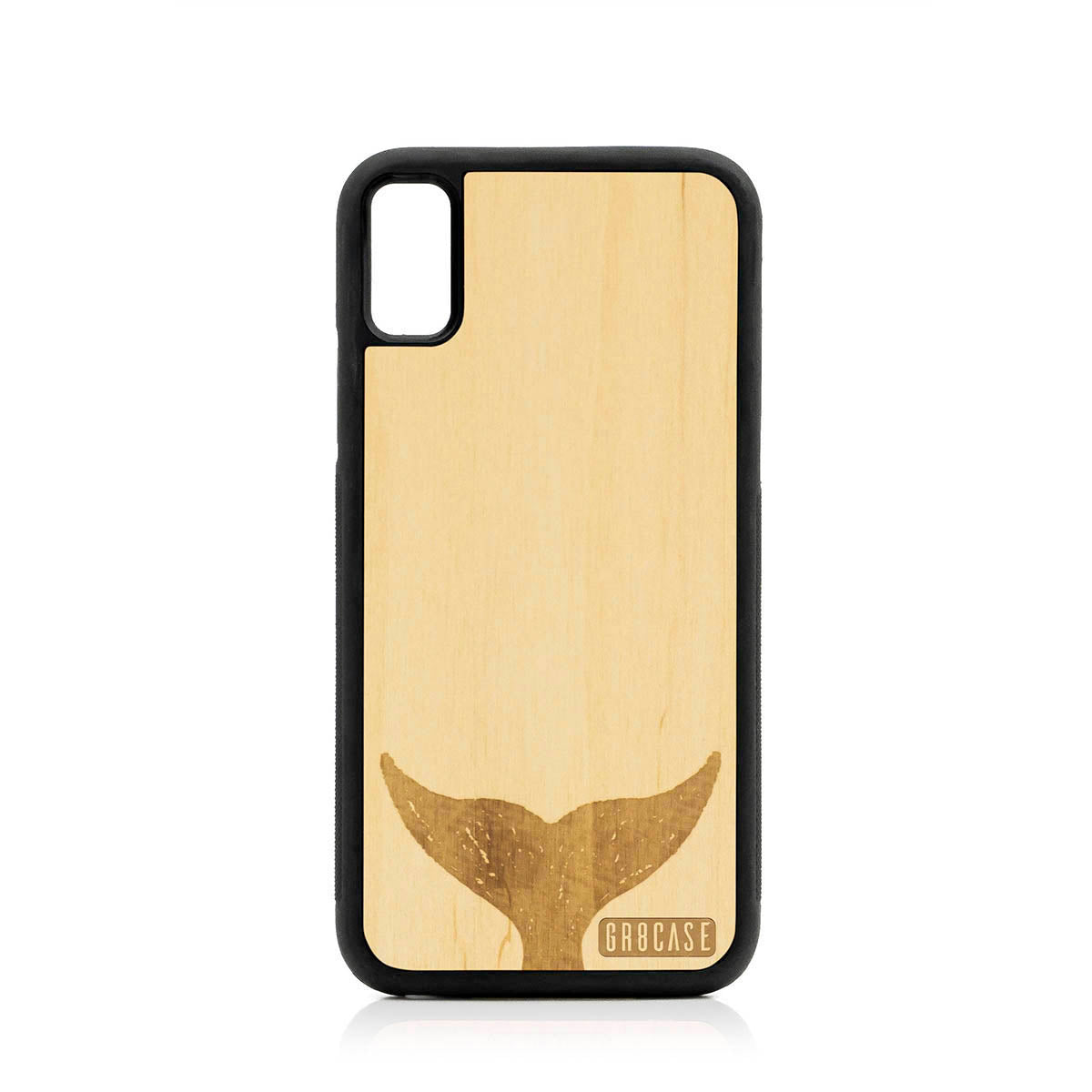 Whale Tail Design Wood Case For iPhone X/XS