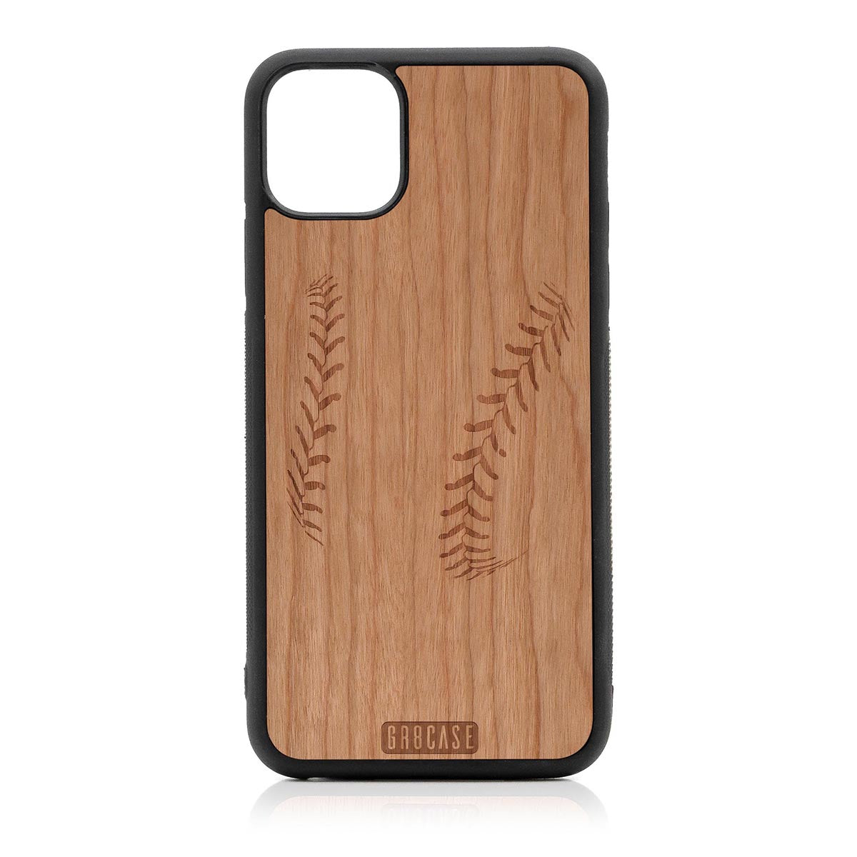 Baseball Stitches Design Wood Case For iPhone 11 Pro Max by GR8CASE