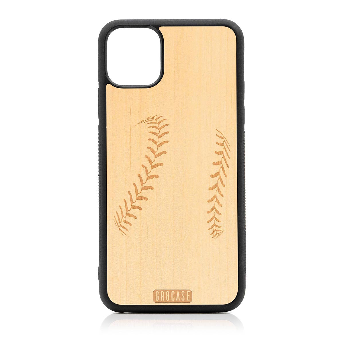 Baseball Stitches Design Wood Case For iPhone 11 Pro Max by GR8CASE