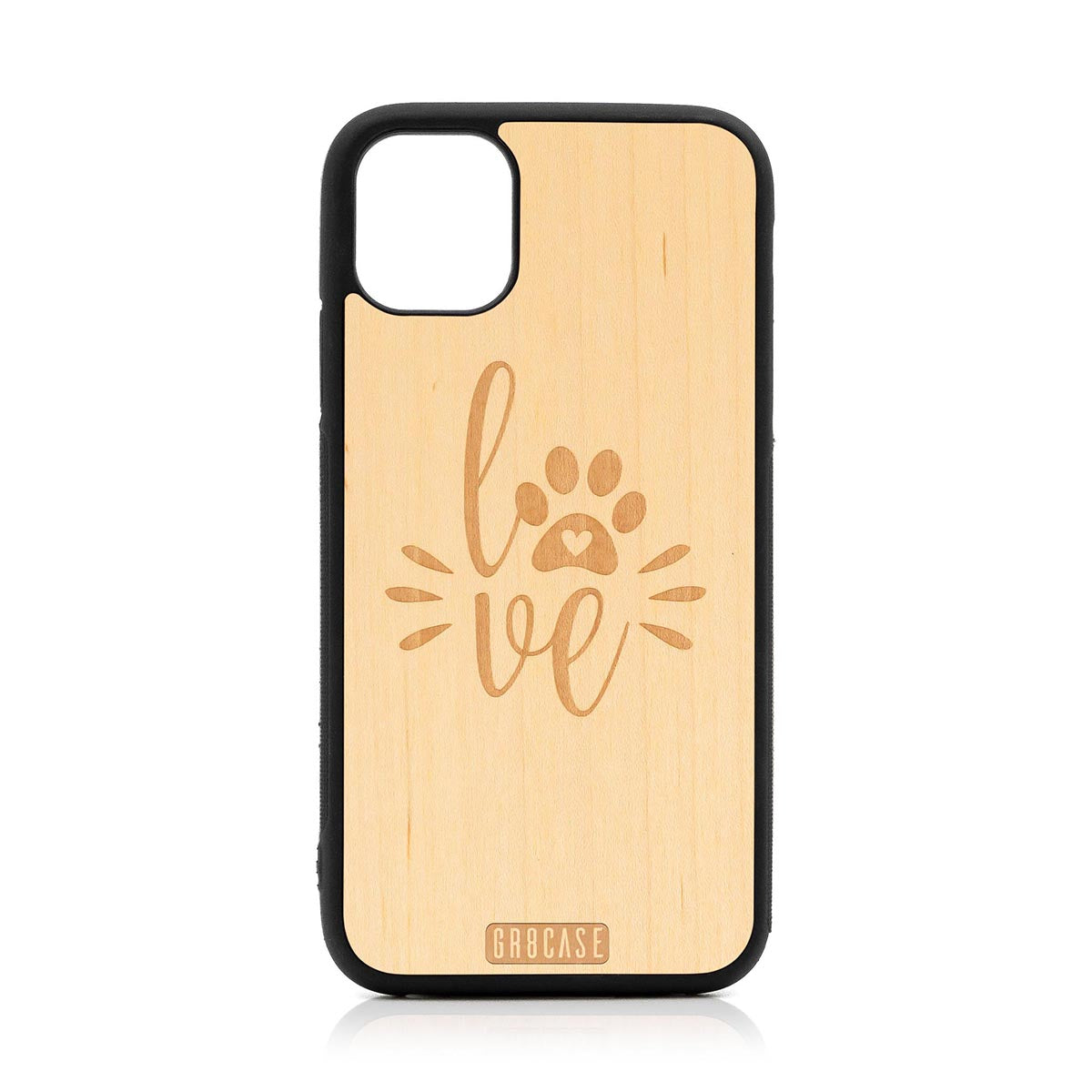 Paw Love Design Wood Case For iPhone 11 by GR8CASE