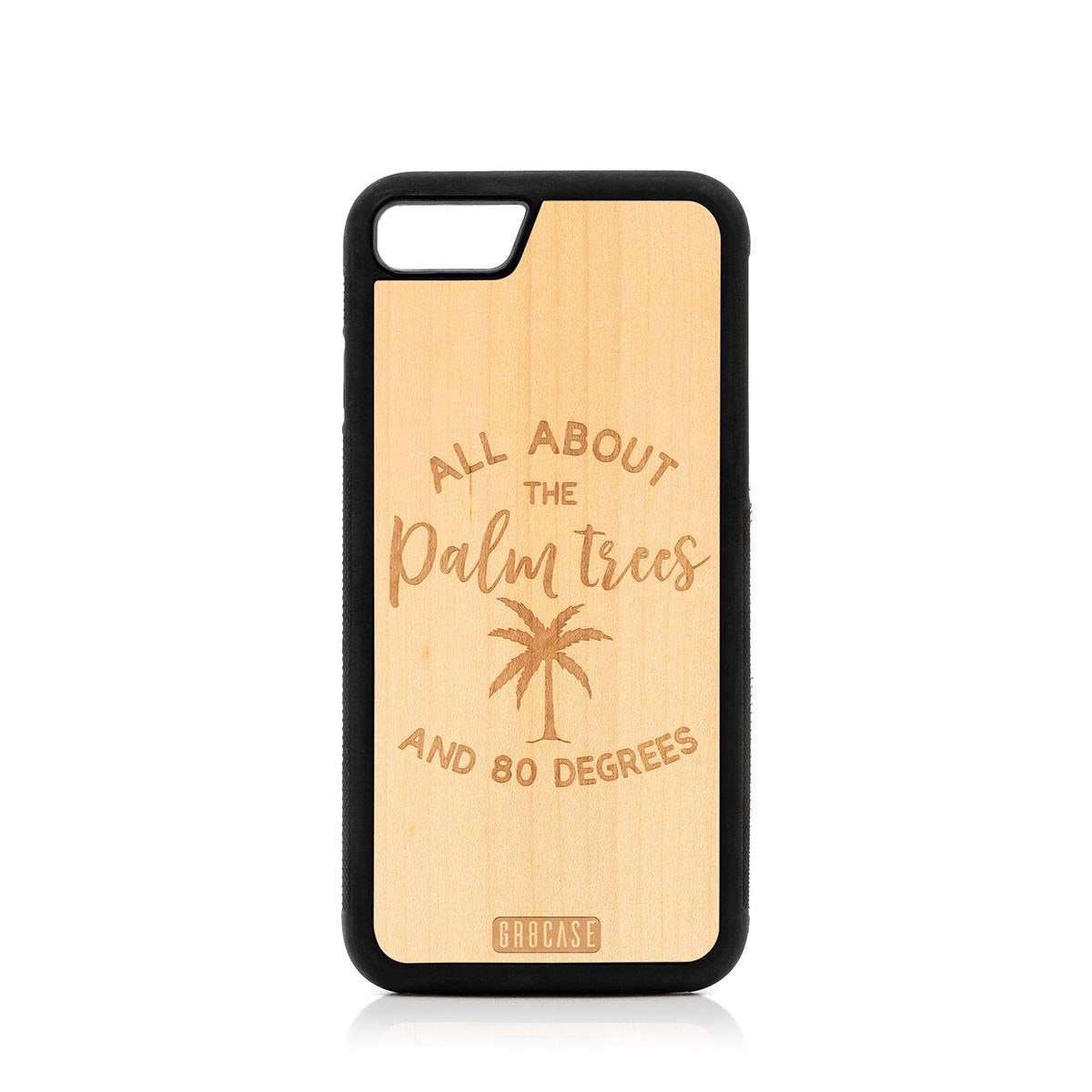 All About The Palm Trees and 80 Degrees Design Wood Case For iPhone SE 2020 by GR8CASE